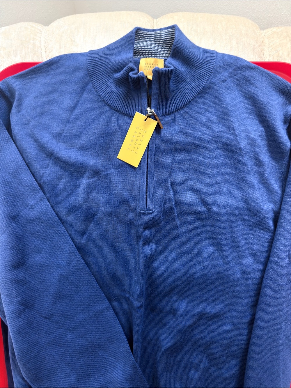 Robert Talbott Men's Royal Blue Half-Zip Sweater